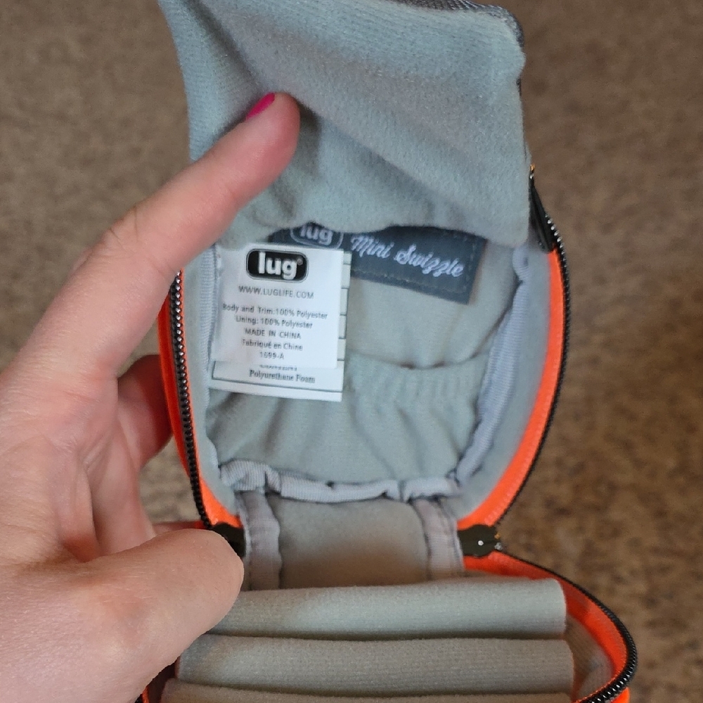 lug Neon Orange Quilted Mini Travel Jewelry Case - Picture 3 of 3